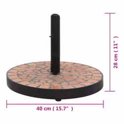 vidaXL Parasol Base 12 kg Outdoor Patio Umbrella Holder Garden Parasol Holder - terracotta, round - Additional view 6