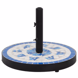 vidaXL Parasol Base 12 kg Outdoor Patio Umbrella Holder Garden Parasol Holder - blue and white, round