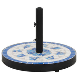 vidaXL Parasol Base 12 kg Outdoor Patio Umbrella Holder Garden Parasol Holder - blue and white, round
