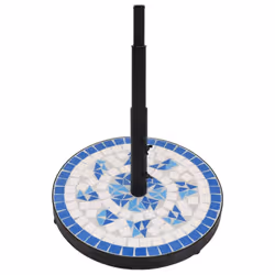 vidaXL Parasol Base 12 kg Outdoor Patio Umbrella Holder Garden Parasol Holder - blue and white, round
