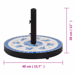 vidaXL Parasol Base 12 kg Outdoor Patio Umbrella Holder Garden Parasol Holder - blue and white, round