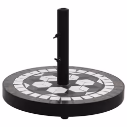 vidaXL Parasol Base 12 kg Outdoor Patio Umbrella Holder Garden Parasol Holder - black and white, round