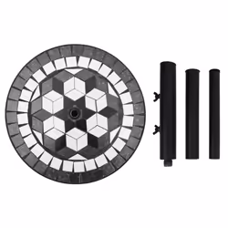 vidaXL Parasol Base 12 kg Outdoor Patio Umbrella Holder Garden Parasol Holder - black and white, round - Additional view 4