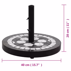 vidaXL Parasol Base 12 kg Outdoor Patio Umbrella Holder Garden Parasol Holder - black and white, round - Additional view 6