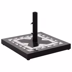 vidaXL Parasol Base 12 kg Outdoor Patio Umbrella Holder Garden Parasol Holder - black and white, square