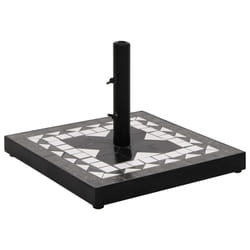 vidaXL Parasol Base 12 kg Outdoor Patio Umbrella Holder Garden Parasol Holder - black and white, square