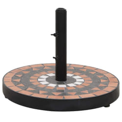 vidaXL Parasol Base 12 kg Outdoor Patio Umbrella Holder Garden Parasol Holder - terracotta and black, round
