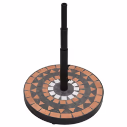 vidaXL Parasol Base 12 kg Outdoor Patio Umbrella Holder Garden Parasol Holder - terracotta and black, round