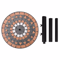 vidaXL Parasol Base 12 kg Outdoor Patio Umbrella Holder Garden Parasol Holder - terracotta and black, round - Additional view 4