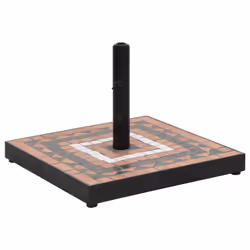 vidaXL Parasol Base 12 kg Outdoor Patio Umbrella Holder Garden Parasol Holder - terracotta and black, square