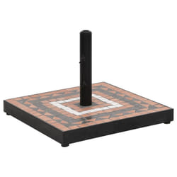 vidaXL Parasol Base 12 kg Outdoor Patio Umbrella Holder Garden Parasol Holder - terracotta and black, square