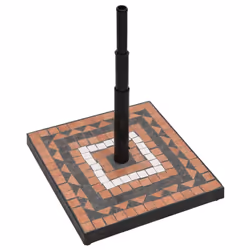 vidaXL Parasol Base 12 kg Outdoor Patio Umbrella Holder Garden Parasol Holder - terracotta and black, square