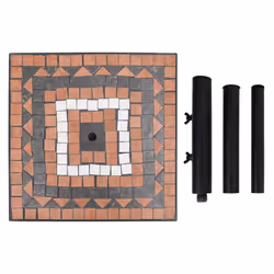vidaXL Parasol Base 12 kg Outdoor Patio Umbrella Holder Garden Parasol Holder - terracotta and black, square - Additional view 4
