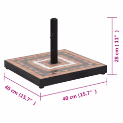 vidaXL Parasol Base 12 kg Outdoor Patio Umbrella Holder Garden Parasol Holder - terracotta and black, square - Additional view 6