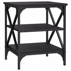 vidaXL 1/2x TV Cabinet Engineered Wood TV Console Unit Multi Colours/Sizes - black, 40 x 42 x 50 cm/ 2 pcs - Additional view 4
