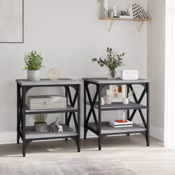 vidaXL 1/2x TV Cabinet Engineered Wood TV Console Unit Multi Colours/Sizes - grey sonoma, 40 x 42 x 50 cm/ 2 pcs - Additional view 2