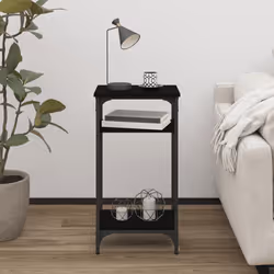 vidaXL Side Table Engineered Wood Desk Multi Colours 35x30x60 cm/40x30x75 cm - black - Additional view 2
