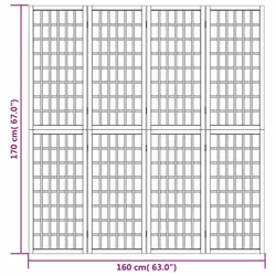vidaXL Folding 6-Panel Room Divider Japanese Style Shoji Multi Colours/Sizes - black, 160 x 170 cm - Additional view 6