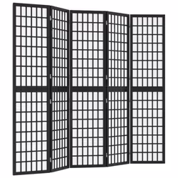 vidaXL Folding 6-Panel Room Divider Japanese Style Shoji Multi Colours/Sizes - black, 200 x 170 cm