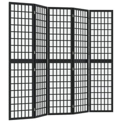 vidaXL Folding 6-Panel Room Divider Japanese Style Shoji Multi Colours/Sizes - black, 200 x 170 cm