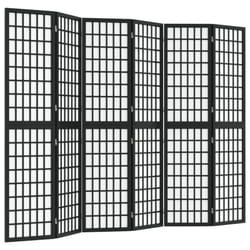 vidaXL Folding 6-Panel Room Divider Japanese Style Shoji Multi Colours/Sizes - black, 240 x 170 cm