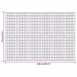 vidaXL Folding 6-Panel Room Divider Japanese Style Shoji Multi Colours/Sizes - black, 240 x 170 cm - Additional view 6
