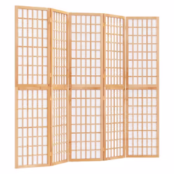 vidaXL Folding 6-Panel Room Divider Japanese Style Shoji Multi Colours/Sizes - brown, 200 x 170 cm