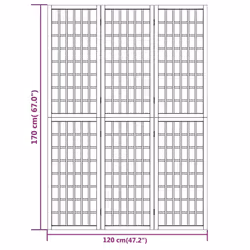 vidaXL Folding 6-Panel Room Divider Japanese Style Shoji Multi Colours/Sizes - white, 120 x 170 cm - Additional view 6