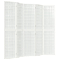 vidaXL Folding 6-Panel Room Divider Japanese Style Shoji Multi Colours/Sizes - white, 200 x 170 cm