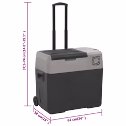 vidaXL Cool Box with Wheel and Handle Cooler Box 25 L Black and Grey PP and PE - 30 L