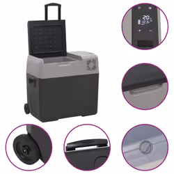 vidaXL Cool Box with Wheel and Handle Cooler Box 25 L Black and Grey PP and PE - 50 L - Additional view 7