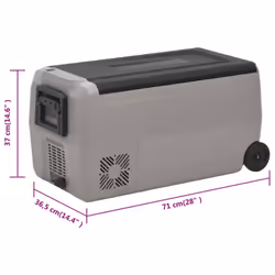 vidaXL Cool Box with Wheel and Handle Cooler Box 25 L Black and Grey PP and PE - 36 l
