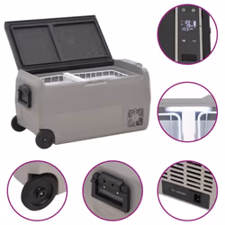 vidaXL Cool Box with Wheel and Handle Cooler Box 25 L Black and Grey PP and PE - 36 l - Additional view 6