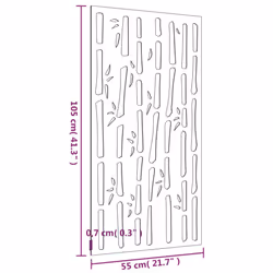 vidaXL Garden Wall Decoration Wall Art Wall Decor Corten Steel Bamboo Design - Additional view 5