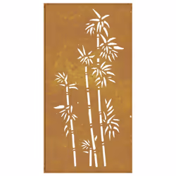 vidaXL Garden Wall Decoration Wall Art Wall Decor Corten Steel Bamboo Design - Additional view 5