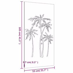 vidaXL Garden Wall Decoration Wall Art Decor Corten Steel Palm Tree Design - Additional view 4