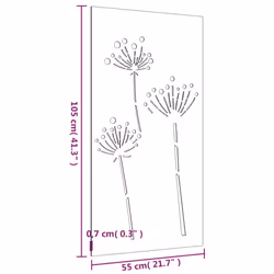 vidaXL Garden Wall Decoration Wall Art Wall Decor Corten Steel Flower Design - Additional view 2