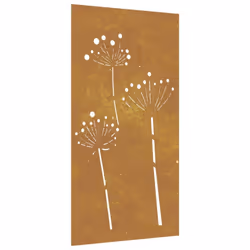 vidaXL Garden Wall Decoration Wall Art Wall Decor Corten Steel Flower Design - Additional view 4
