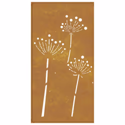 vidaXL Garden Wall Decoration Wall Art Wall Decor Corten Steel Flower Design - Additional view 5