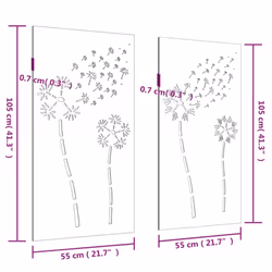 vidaXL Garden Wall Decoration Wall Art Decors 2pcs Corten Steel Flower Design