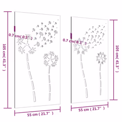 vidaXL Garden Wall Decoration Wall Art Decors 2pcs Corten Steel Flower Design - Additional view 4