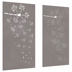 vidaXL Garden Wall Decoration Wall Art Decors 2pcs Corten Steel Flower Design - Additional view 4