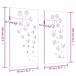 vidaXL Garden Wall Decoration Wall Art Decors 2pcs Corten Steel Flower Design - Additional view 5