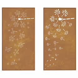 vidaXL Garden Wall Decoration Wall Art Decors 2pcs Corten Steel Flower Design - Additional view 6