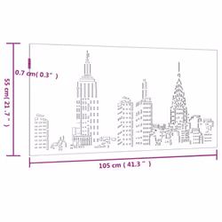 vidaXL Garden Wall Decoration Wall Art Wall Decor Corten Steel Skyline Design - Additional view 8