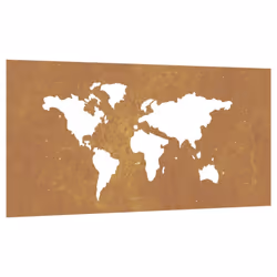 vidaXL Garden Wall Decoration Wall Art Decor Corten Steel World Map Design - Additional view 6