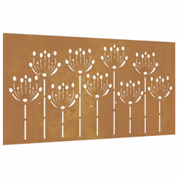 vidaXL Garden Wall Decoration Wall Art Wall Decor Corten Steel Flower Design