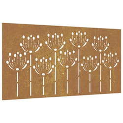 vidaXL Garden Wall Decoration Wall Art Wall Decor Corten Steel Flower Design