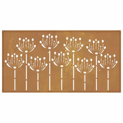 vidaXL Garden Wall Decoration Wall Art Wall Decor Corten Steel Flower Design - Additional view 5