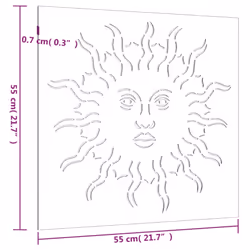 vidaXL Garden Wall Decoration Wall Art Wall Decor Corten Steel Sun Design